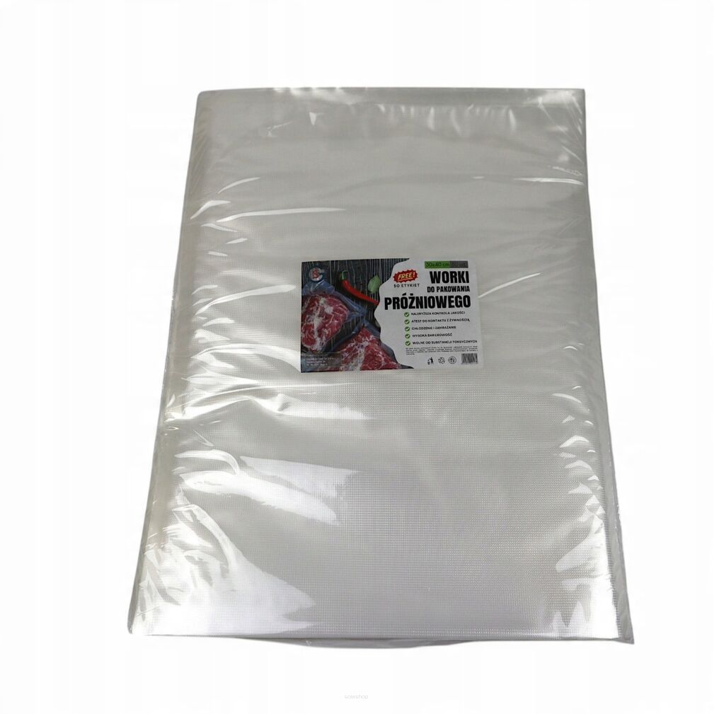 Worki próżniowe moletowane 30×40 cm – 50 szt., PA/PE, do pakowania i sous-vide.