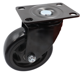 Zestaw 4 kółek obrotowych Ø 100 mm – gumowane, łożyskowane, podstawa 63 × 94 mm (bez hamulca) - 2