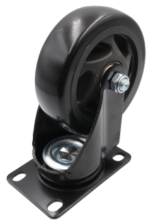 Zestaw 4 kółek obrotowych Ø 100 mm – gumowane, łożyskowane, podstawa 63 × 94 mm (bez hamulca) - 4