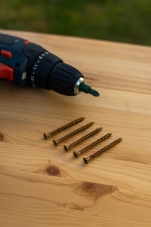 Wkręt hartowany do drewna 4 × 60 mm – ocynk złoty. - 4