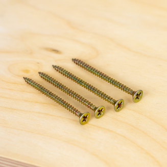 Wkręt hartowany do drewna 4 × 60 mm – ocynk złoty. - 3