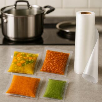 Rolka do pakowania próżniowego 15 × 1000 cm – folia moletowana PA/PE, do żywności, sous-vide. - 7