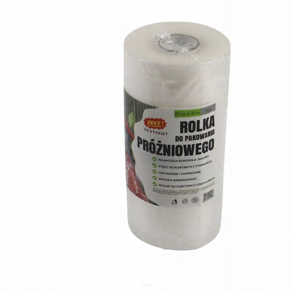 Rolka do pakowania próżniowego 15 × 1000 cm – folia moletowana PA/PE, do żywności, sous-vide.