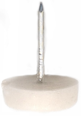 Ślizg pojedynczy z gwoździem, biały.