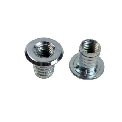 Mufa wbijana M10 x 17 mm, z kołnierzem do stopek meblowych