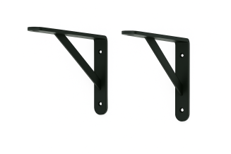 Wspornik półki czarny 150 x 125 x 29 mm, stalowy uchwyt z wzmocnieniem. - 2