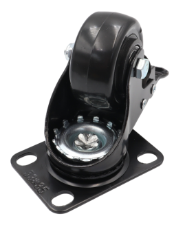 Zestaw 4 kółek obrotowych Ø 50 mm z hamulcem – gumowane, łożyskowane, podstawa 50 × 70 mm - 4