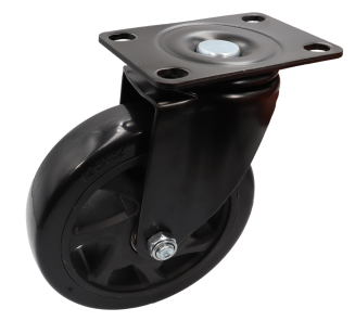 Zestaw 8 kółek obrotowych Ø 125 mm – gumowane, łożyskowane, podstawa 63 × 94 mm (bez hamulca) - 3