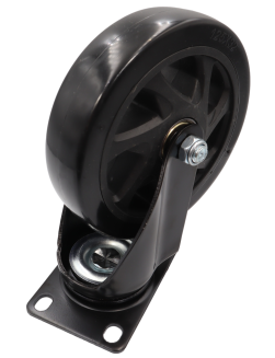 Zestaw 8 kółek obrotowych Ø 125 mm – gumowane, łożyskowane, podstawa 63 × 94 mm (bez hamulca) - 4