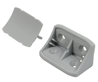 Kątownik podwójny z zaślepką – podpórka do półki, komandorek jasny szary. - 2