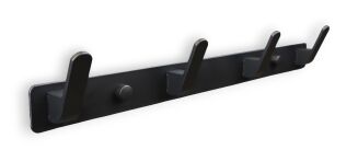 Wieszak aluminiowy loft czarny 4 haczyki — elegancki organizer ścienny. - 2