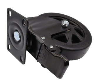 Kółko obrotowe z hamulcem łożyskowane Ø 125 mm – guma, podstawa 63 × 94 mm. - 4