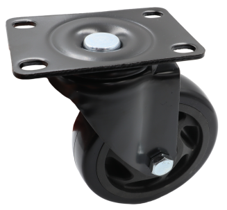 Kółko obrotowe łożyskowane Ø 100 mm, z gumą – podstawa 63 × 94 mm. - 2