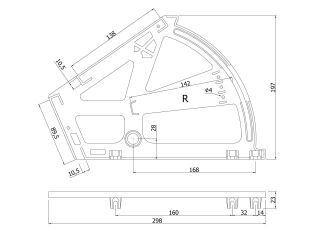 Zawias uchylny do szafki na buty — obrotnica dwurzędowa, biały. - 4