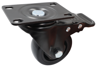 Kółko obrotowe z hamulcem łożyskowane Ø 75 mm – guma, podstawa 63 × 94 mm. - 3