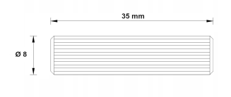 Kołek meblowy drewniany ryflowany 8×35 mm — łącznik montażowy. - 6