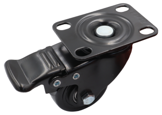 Zestaw 8 kółek obrotowych Ø 50 mm z hamulcem – gumowane, łożyskowane, podstawa 50 × 70 mm. - 2