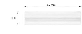 Kołek meblowy drewniany ryflowany 8×60 mm — łącznik montażowy. - 6