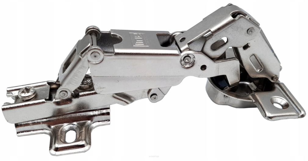 Zawias meblowy 165° z prowadnikiem H2 – regulacja 3D, slide-on.