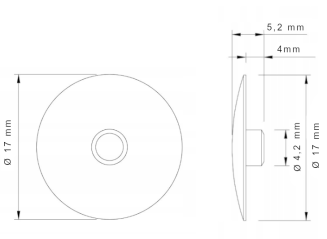 Zaślepka Ø 15 mm do mimośrodu – sonoma, wciskana maskująca. - 3