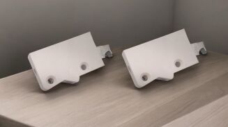 Zawieszka meblowa skośna regulowana – uniwersalna do szafek i regałów, biały. - 3