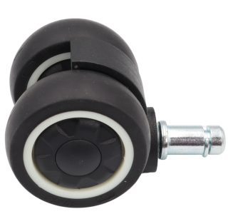 Kółko meblowe gumowane Ø 50 mm z trzpieniem montażowym 11 × 22 mm, obrotowe czarno-białe. - 5