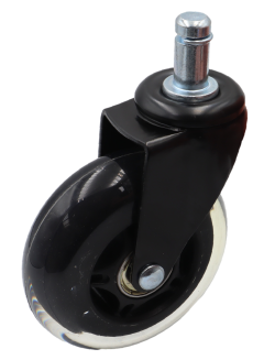 Kółko meblowe kauczukowe Ø 75 mm z trzpieniem montażowym 11 × 22 mm, łożyskowane. - 4