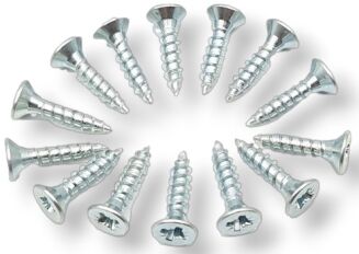 Wkręt hartowany do drewna 4 × 16 mm – ocynk biały. - 3