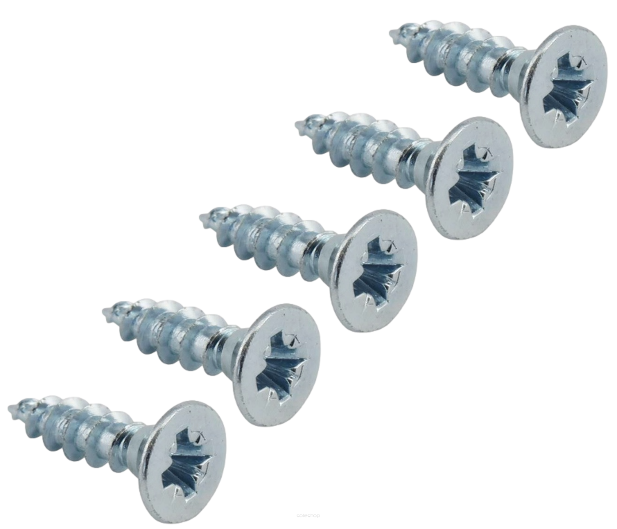 Wkręt hartowany do drewna 4 × 16 mm – ocynk biały.