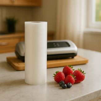 Rolka do pakowania próżniowego 28 × 1000 cm – folia moletowana PA/PE, do żywności, sous-vide. - 4