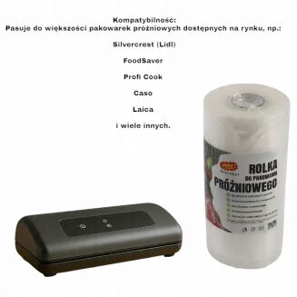 Rolka do pakowania próżniowego 28 × 1000 cm – folia moletowana PA/PE, do żywności, sous-vide. - 3