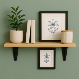 Wspornik półki czarny 200 x 125 x 29 mm, stalowy uchwyt z wzmocnieniem. - 5