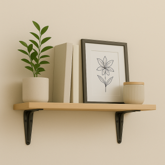 Wspornik stalowy do półek LOFT 125 × 150 mm – czarny. - 5