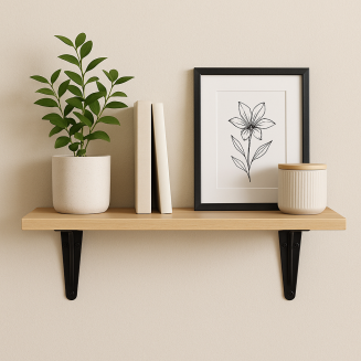 Wspornik stalowy do półek LOFT 125 × 150 mm – czarny. - 6