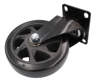 Kółko obrotowe łożyskowane Ø 125 mm, z gumą – podstawa 63 × 94 mm. - 4