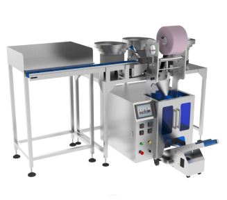 Maszyna, automat pakujący z 3 podajnikami + dorzut ręczny z przenośnikiem taśmowym - 2