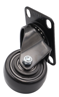 Zestaw 4 kółek obrotowych Ø 50 mm – gumowane, łożyskowane, podstawa 50 × 70 mm (bez hamulca) - 5