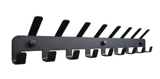 Wieszak ścienny loft czarny z 17 haczykami — do ubrań, kluczy, ręcznik. - 2