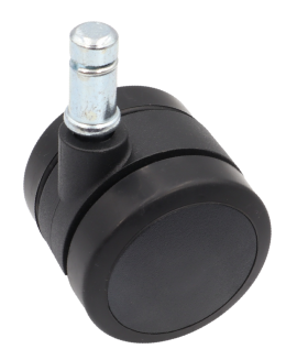 Kółko meblowe gumowane Ø 50 mm z trzpieniem montażowym 11 × 22 mm, obrotowe czarne. - 2