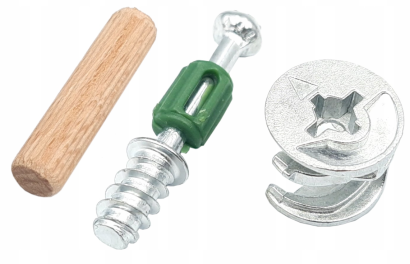 Złącze meblowe mimośrodowe 24 mm + kołek drewniany 8×30 mm (zestaw 10 szt.)