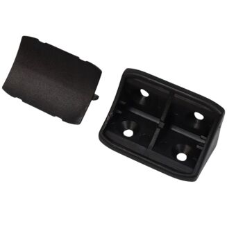 Kątownik podwójny z zaślepką – podpórka do półki, komandorek czarny. - 2