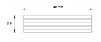 Kołek meblowy drewniany ryflowany 8×30 mm — łącznik montażowy. - 6