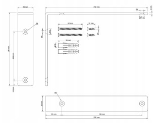 Zestaw 2× wsporników półki LOFT L250 × 180 × 38 mm – czarny mat + zestaw montażowy. - 6
