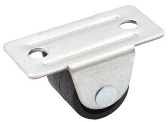 Rolka meblowa MINI Ø 16 mm gumowana – czarna. - 2