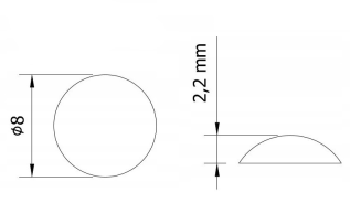 Odbojnik meblowy silikonowy samoprzylepny 8 × 2,2 mm. - 4