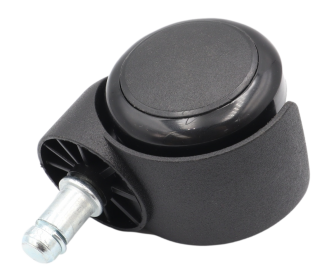 Kółko meblowe obrotowe Ø 50 mm PVC gumowane z trzpieniem montażowym 11 × 22 mm, czarne. - 3