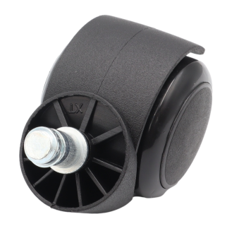 Kółko meblowe obrotowe Ø 50 mm PVC gumowane z trzpieniem montażowym 11 × 22 mm, czarne. - 4