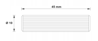 Kołek meblowy drewniany ryflowany 10×45 mm —  łącznik montażowy. - 6