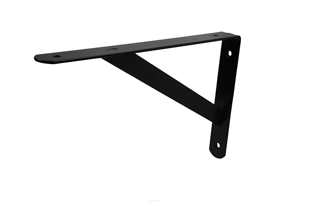 Wspornik półki czarny 500 x 330 x 29 mm, stalowy uchwyt z wzmocnieniem.
