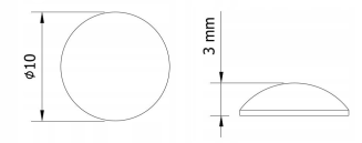 Odbojnik meblowy silikonowy samoprzylepny 10 × 3,0 mm. - 4